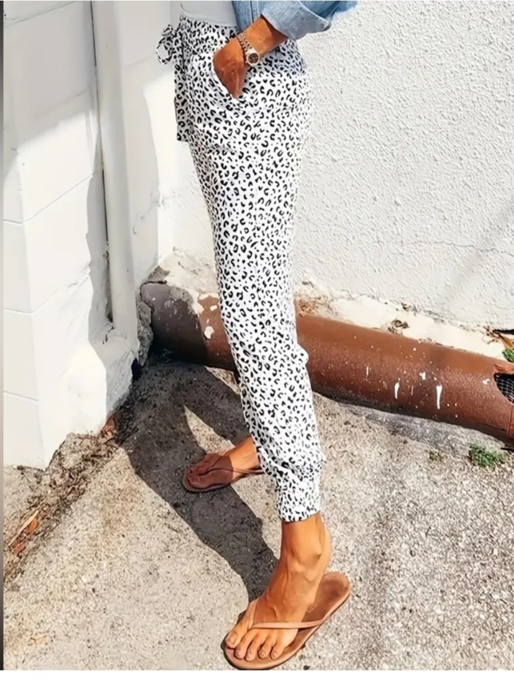 New Leopard print joggers